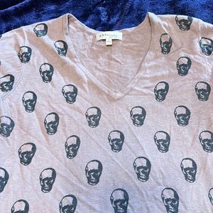 Philosophy pink skull neck 5% cashmere sweater. Size large
